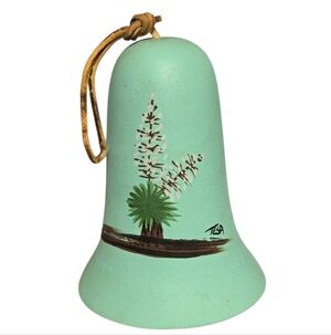vintage Tesa Southwestern hand-painted ceramic wind bell or chime.